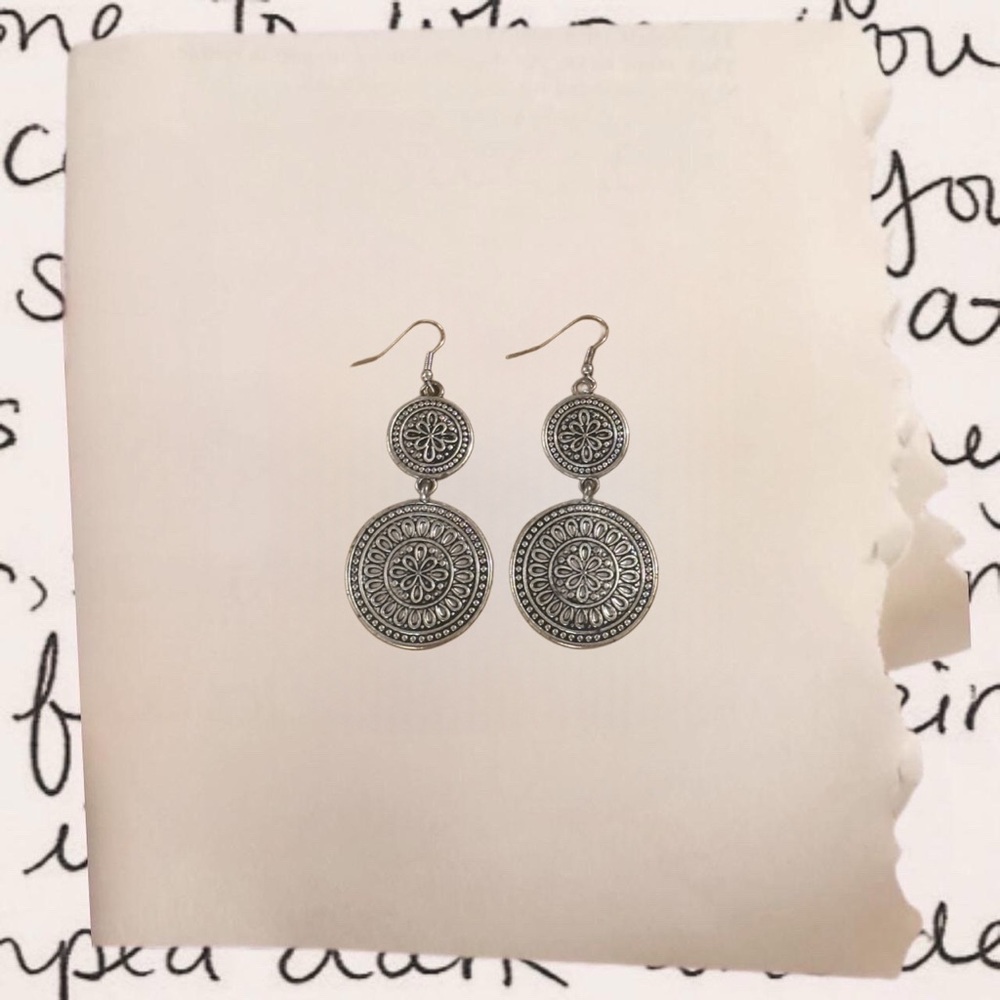 Floral Circular Statement Earrings - image 1